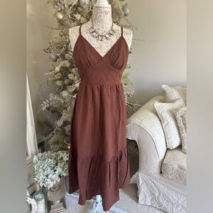 NWOT Japna Brown Sleeveless Dress
